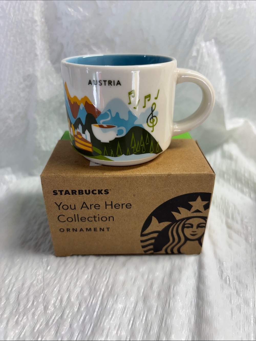 Starbucks Austria & Germany Espresso Mugs - Blue Interior & Orange Interior - Picture 2 of 10
